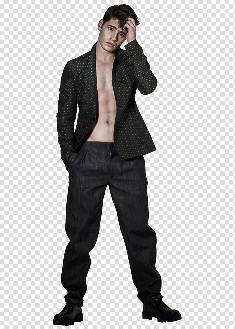 Gregg Sulkin, man wearing black formal suit jacket and pants transparent background PNG clipart