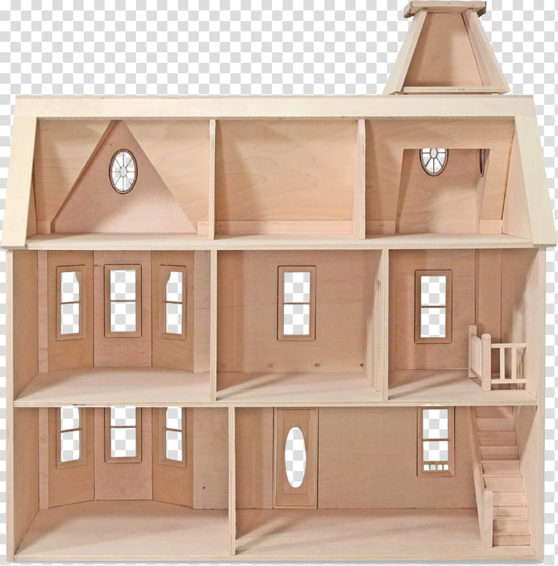 Dollhouse, brown wooden dollhouse art transparent background PNG clipart