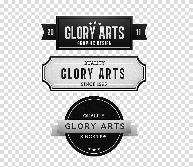Glory Arts Vintage Logo Design, three glory arts logos transparent background PNG clipart