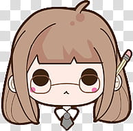 Cosas, brown-haired female chibi anime character illusration transparent background PNG clipart