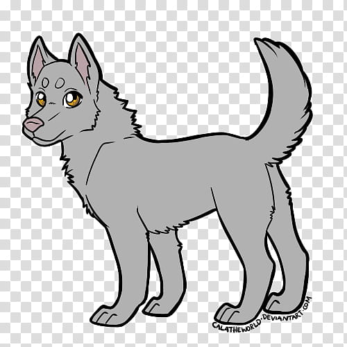 PU Wolf Adoptable Lines, gray dog graphic illustration transparent background PNG clipart