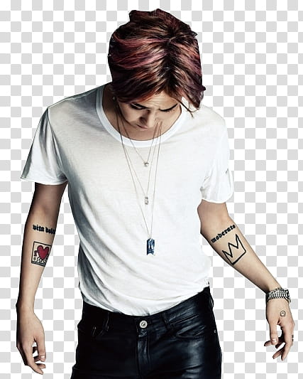 G DRAGON S, man wearing white t-shirt transparent background PNG clipart