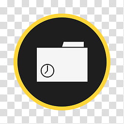 Circular Icon Set, Recent Places Folder, white file transparent background PNG clipart