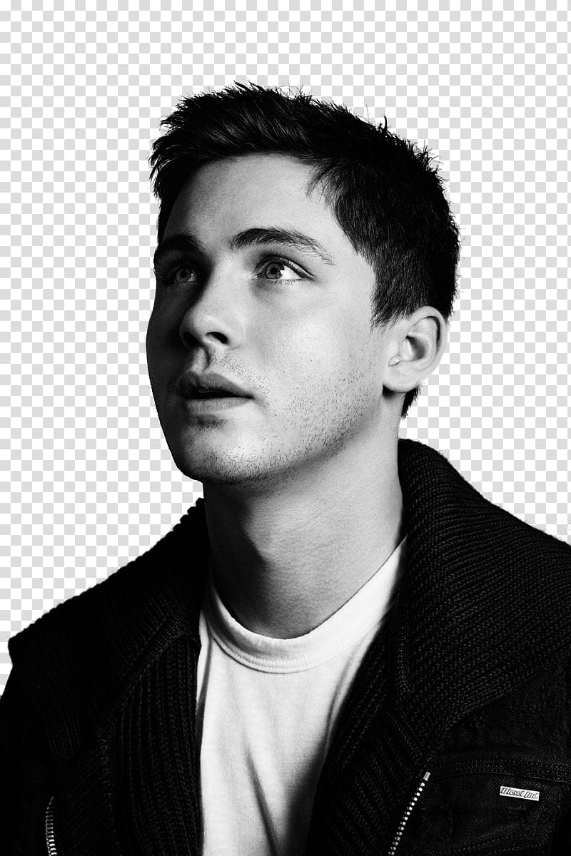 Logan Lerman , man looking up transparent background PNG clipart