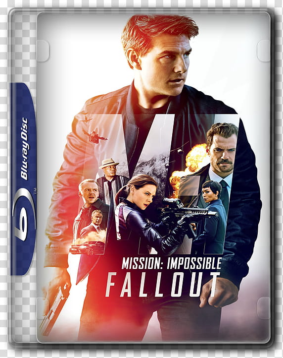 Mission Impossible Fallout  DVD Cover , Mission Impossible, Fallout () Blu-ray Plastic Case transparent background PNG clipart