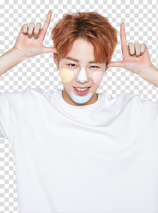 Wanna One Innisfree P, men's white crew-neck top transparent background PNG clipart