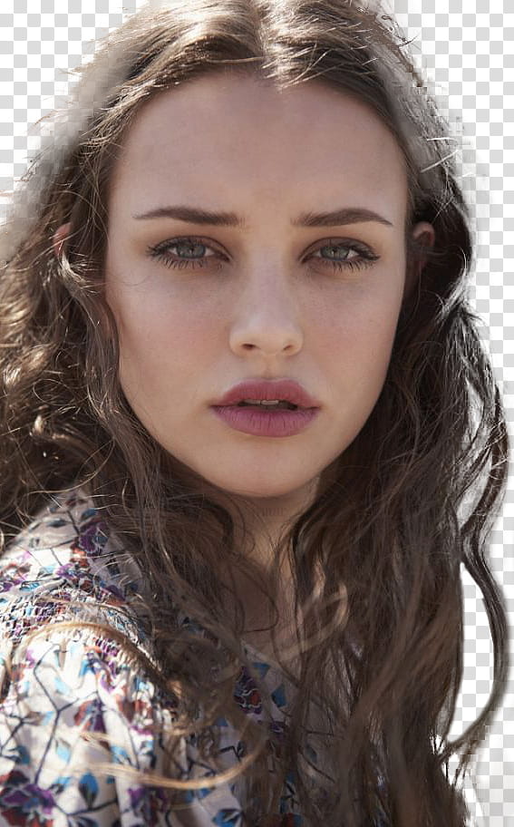 Katherine Langford, women's black and white floral top transparent background PNG clipart