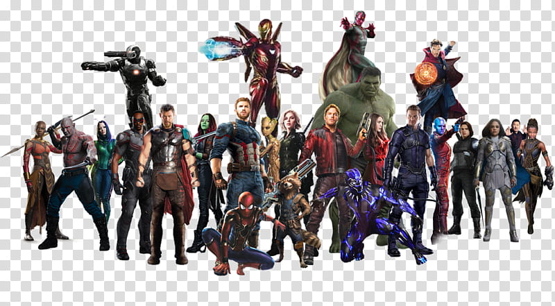 Infinity War Team, Marvel Heroes illustration transparent background PNG clipart