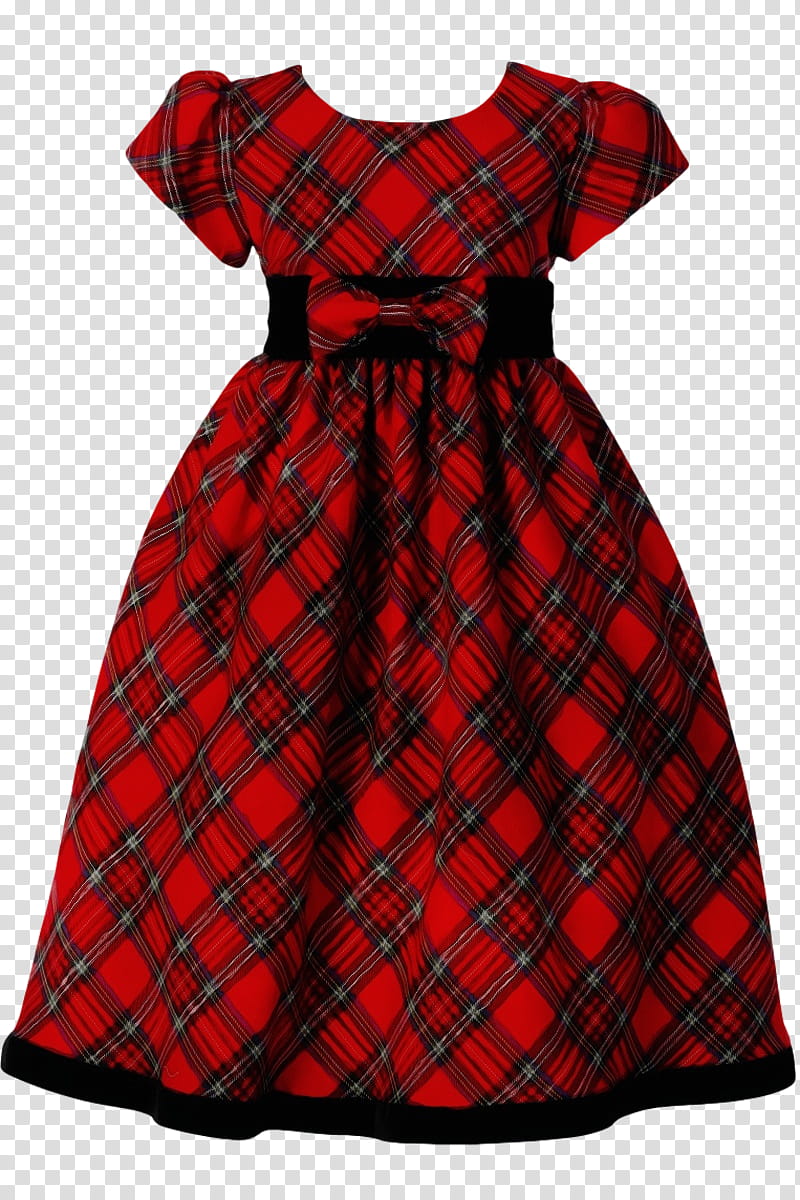clothing tartan plaid pattern day dress, Watercolor, Paint, Wet Ink, Red, Textile, Cocktail Dress transparent background PNG clipart