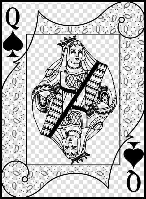 Queen of Spade card transparent background PNG clipart
