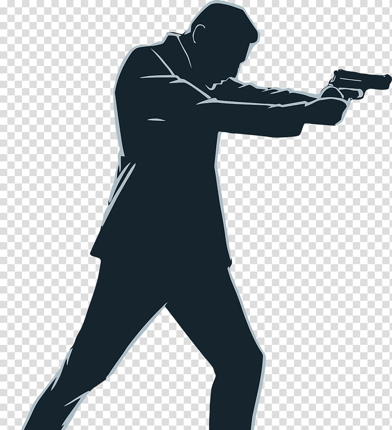 Gun, Drawing, Silhouette, Shooting, Standing, Firearm, Recreation, Gunshot transparent background PNG clipart