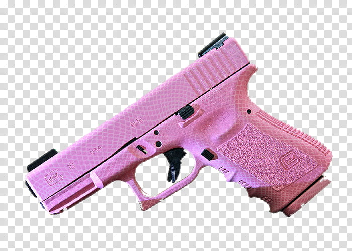 Aesthetic pink mega , pink semi-automatic pistol transparent background PNG clipart