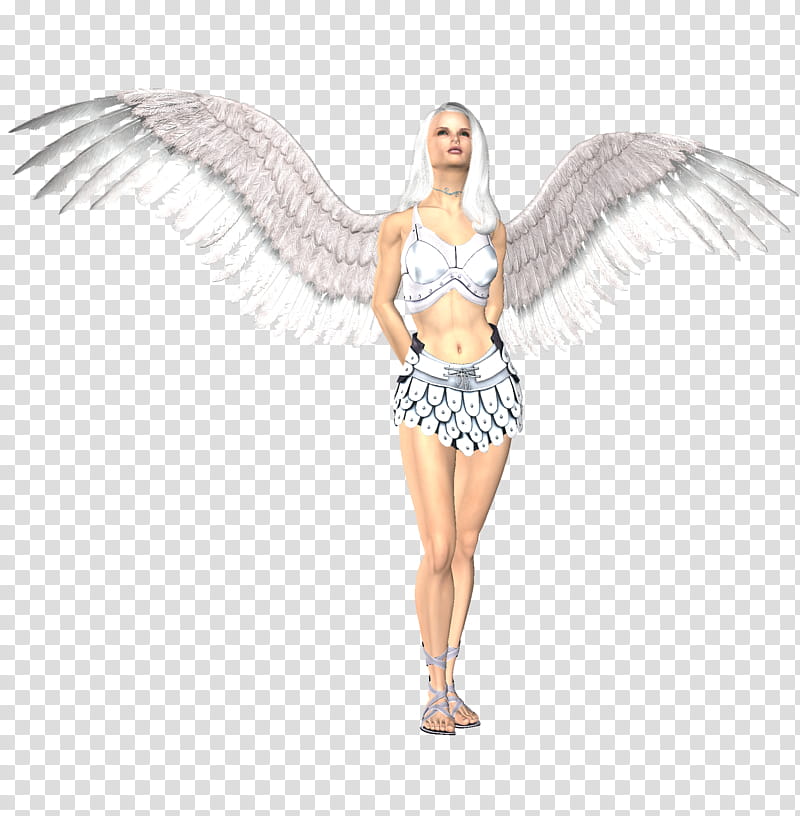 winter queen set , angel wearing white crop top and short shorts transparent background PNG clipart