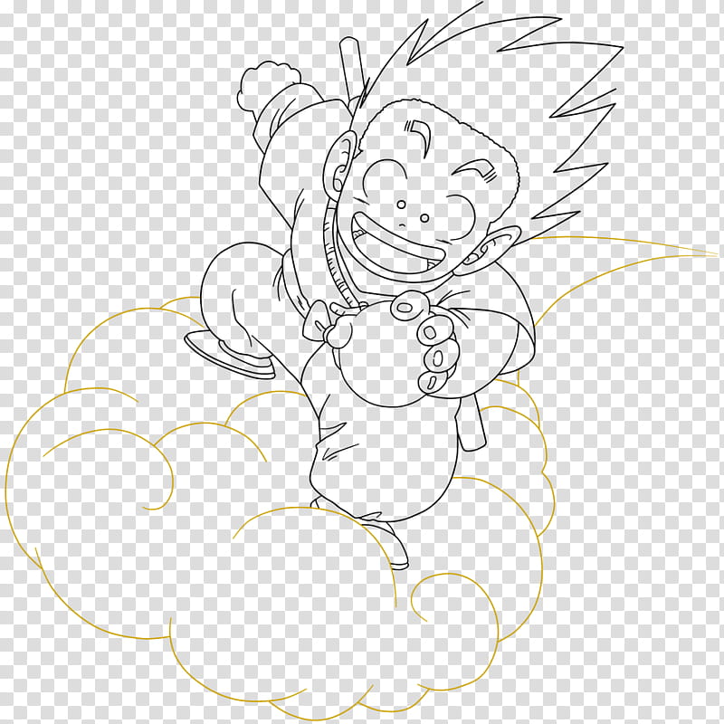 Dragon Ball, Kid Goku , lineart transparent background PNG clipart