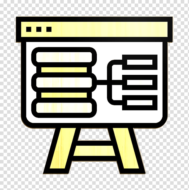 Presentation icon Scheme icon Database Management icon, Yellow, Line, Text, Logo transparent background PNG clipart