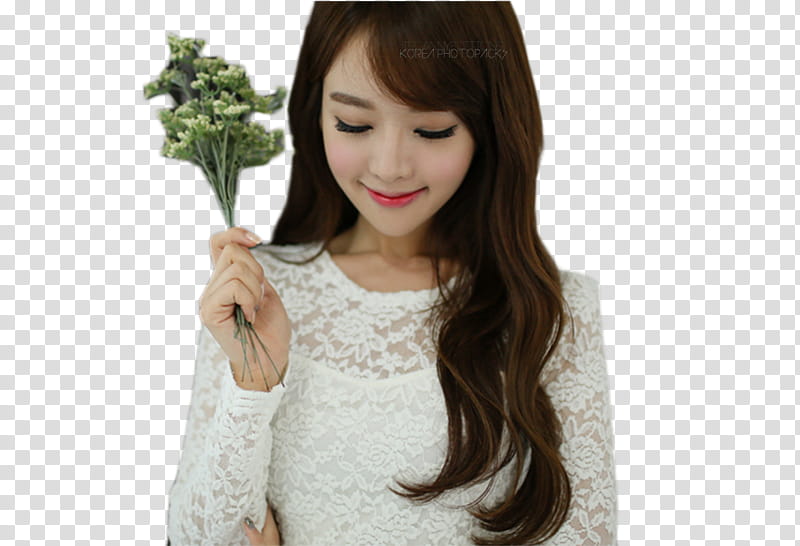 Kim Shin Yeong ULZZANG GIRL , woman in white floral long-sleeved top transparent background PNG clipart