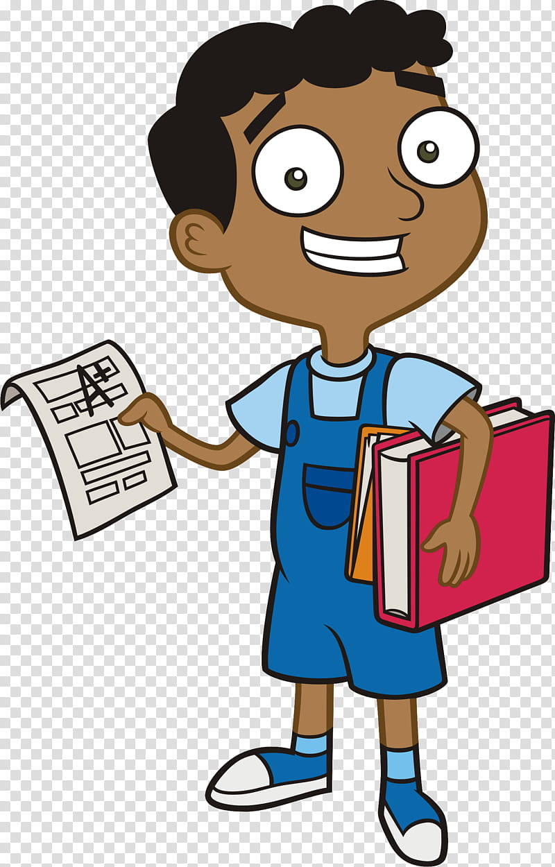 boy holding book cartoon character illustration transparent background PNG clipart
