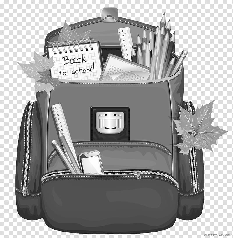 School Black And White, Bag, School
, Backpack, Handbag, Education
, Student, Black And White transparent background PNG clipart