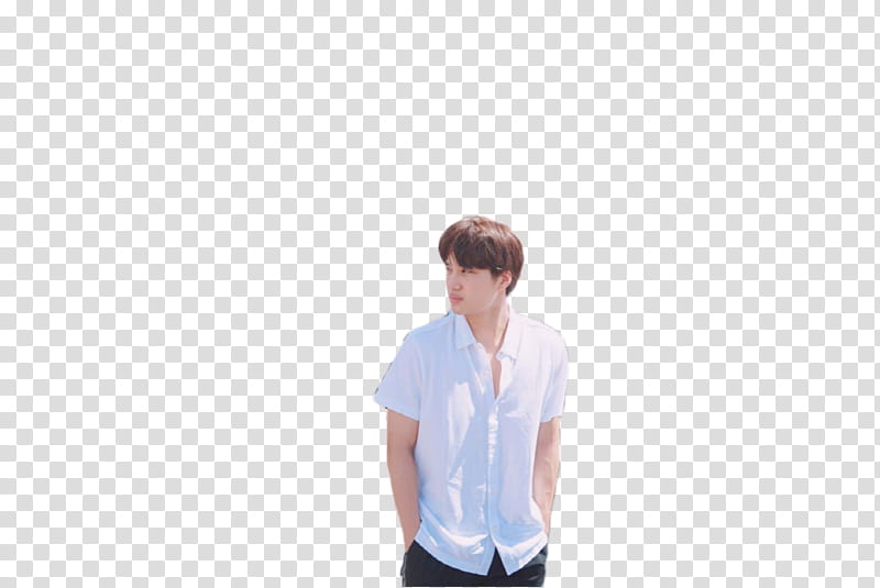 Kai EXO, man looking at left side transparent background PNG clipart