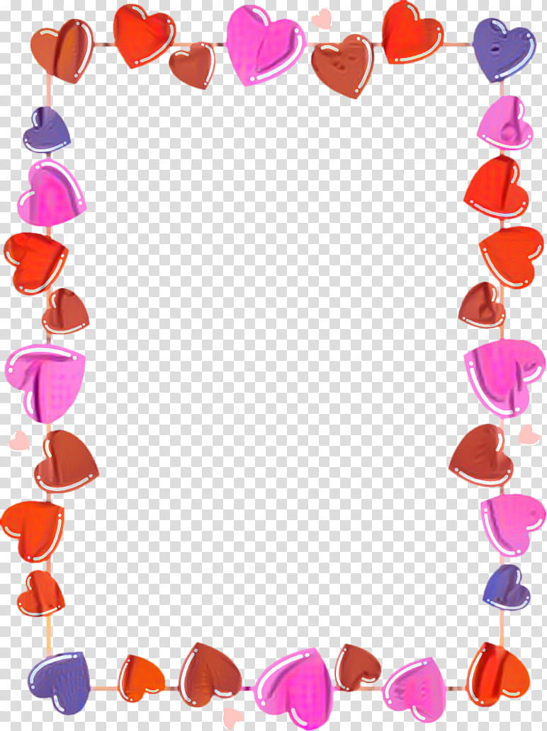 Valentines Day Border, Heart, BORDERS AND FRAMES, Right Border Of Heart, Rainbow Hearts Border, Love, Pink, Material Property transparent background PNG clipart