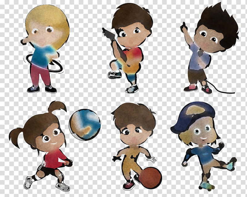 cartoon child playing sports animation sharing, Cartoon, Gesture, Basketball Player, Style transparent background PNG clipart