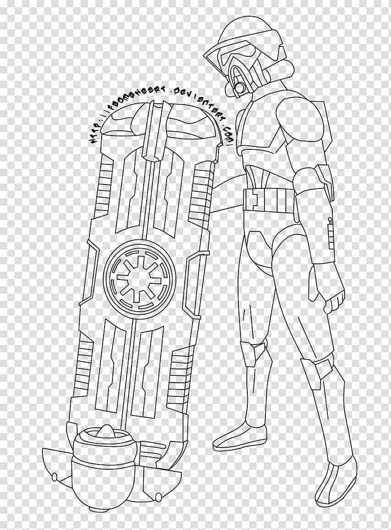 ARF Trooper with Speederboard Outline transparent background PNG clipart