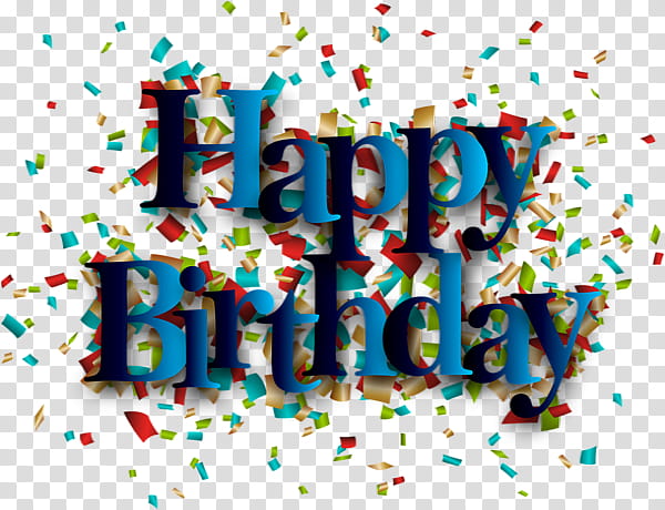Happy Birthday Blue, Birthday
, Happy Birthday
, Party, Text, Confetti transparent background PNG clipart