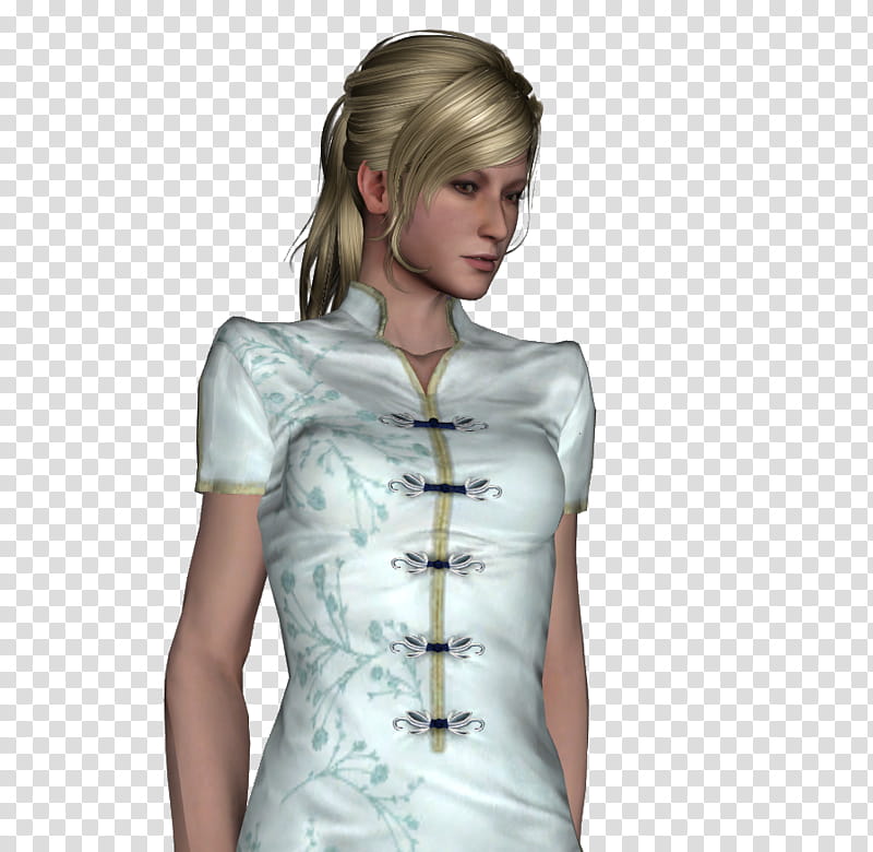 Ada Wong Chinese Dress, Ponytail, blonde-haired female character transparent background PNG clipart