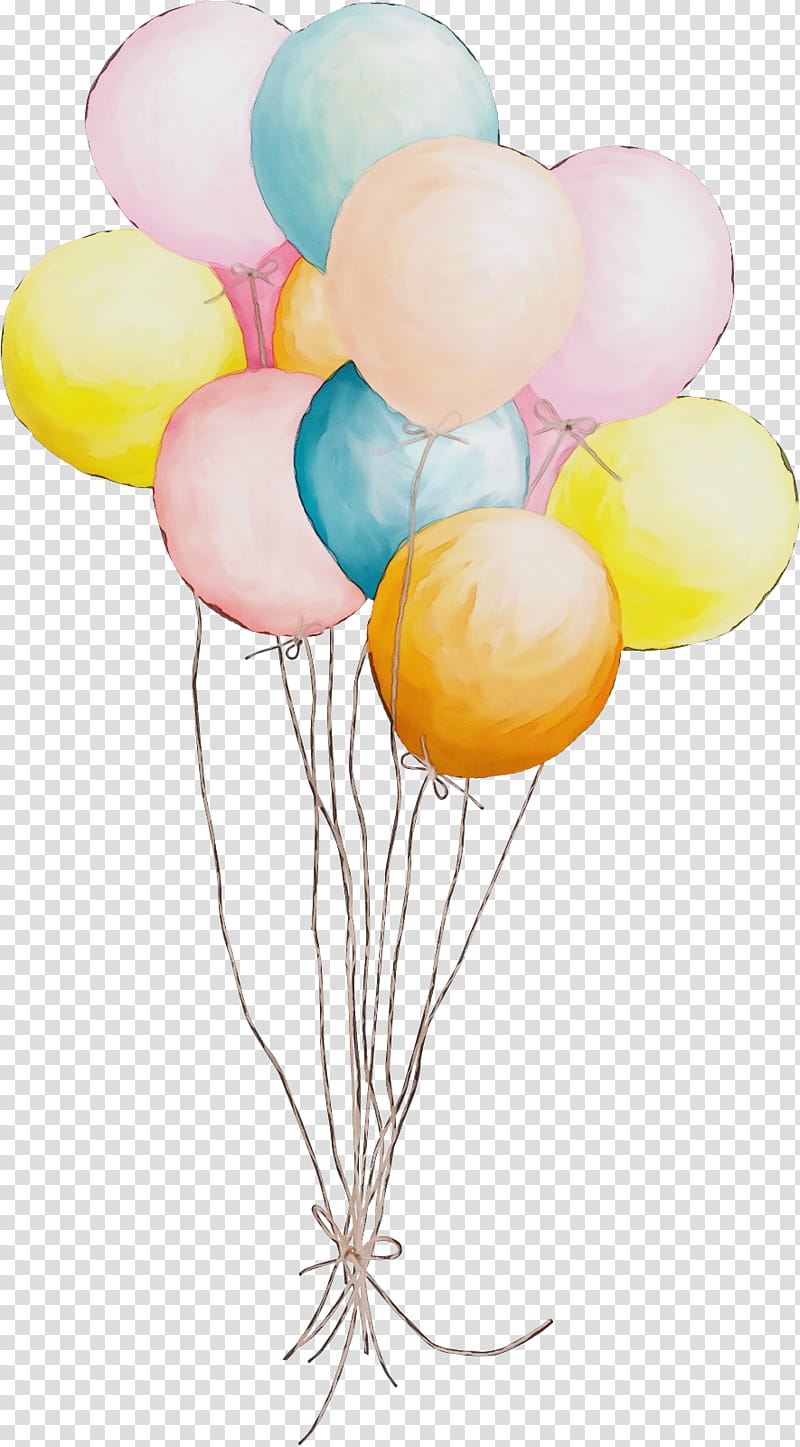 balloon party supply, Watercolor, Paint, Wet Ink transparent background PNG clipart