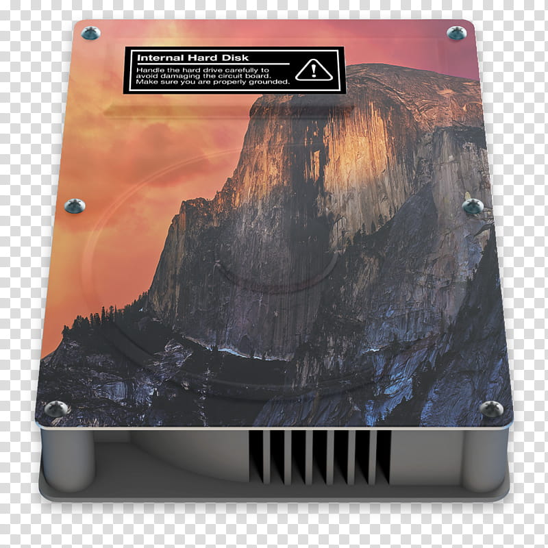 HDD Icons, OS X ., Yosemite, mountain graphic internal hard disk transparent background PNG clipart