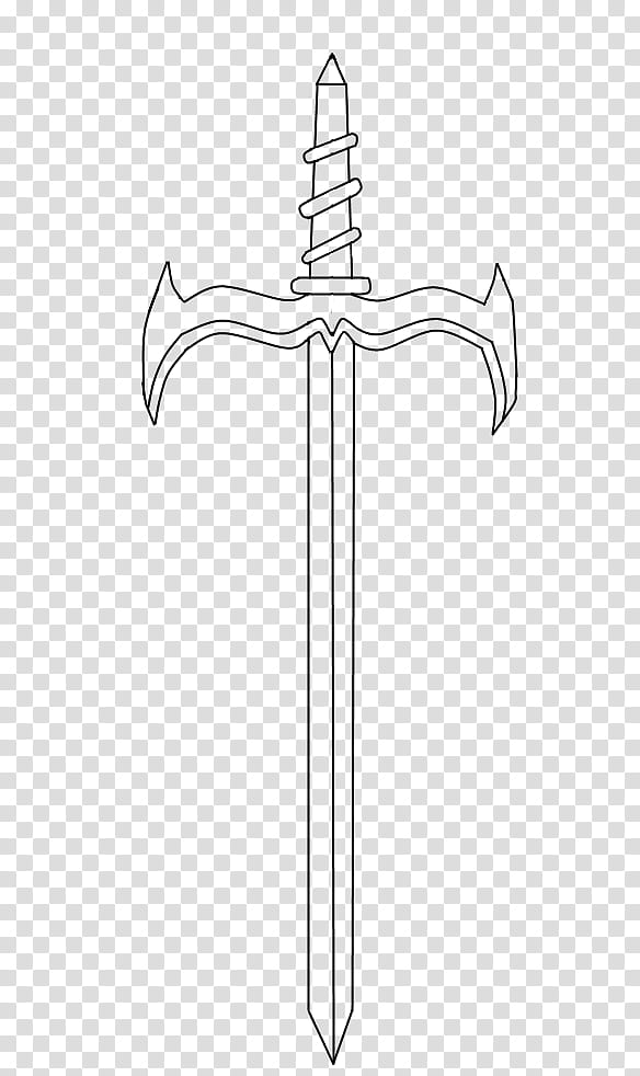 Janembas Sword, Lineart, black and white longsword sketch transparent background PNG clipart