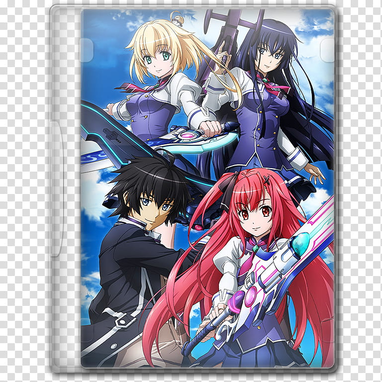Anime  Summer Season Icon , Kuusen Madoushi Kouhosei no Kyoukan, v, four anime characters transparent background PNG clipart