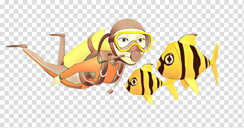 Fish, Insect, Pollinator, Character, Computer, Yellow, Cartoon, Anemone Fish transparent background PNG clipart