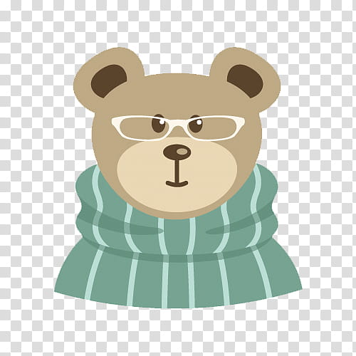 Hipster Xmas, brown bear transparent background PNG clipart