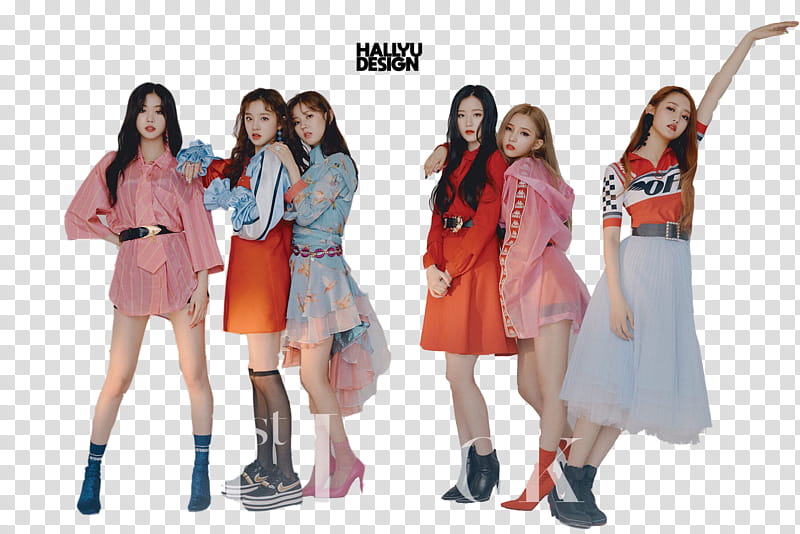 G idle, group of women wearing assorted clothes transparent background PNG clipart