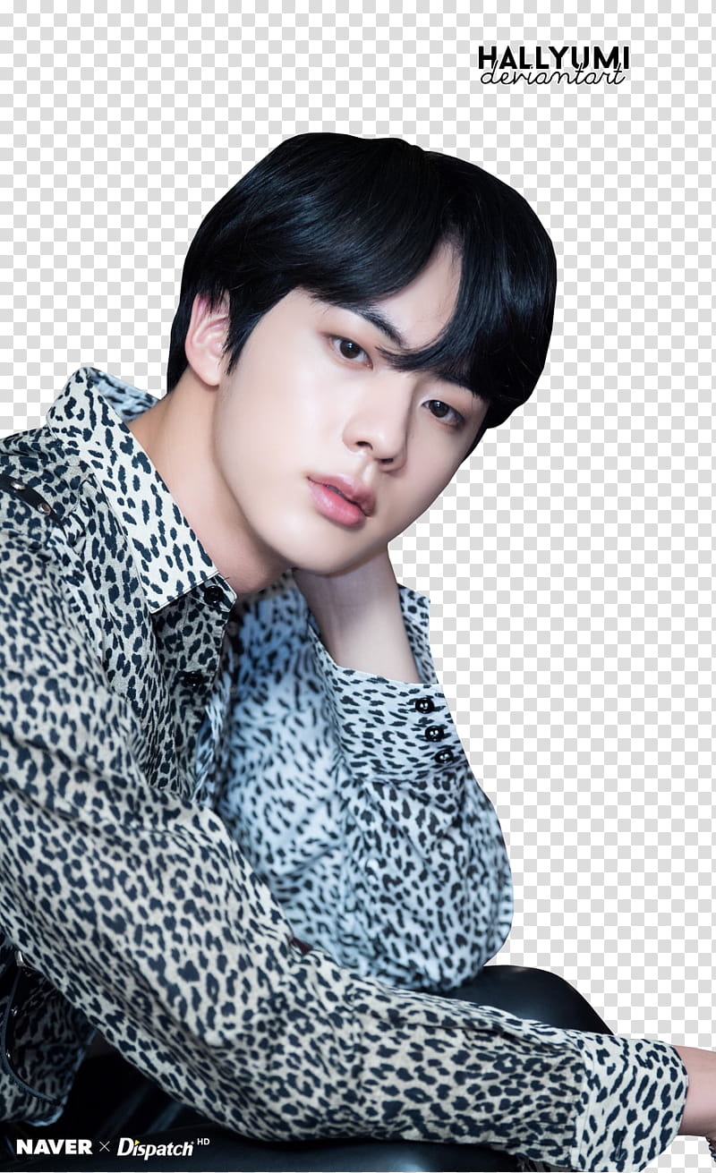 Jin BBMAs , black haired man in black top transparent background PNG clipart