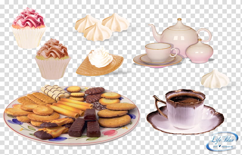 Sweet temptations, plate of cookies transparent background PNG clipart