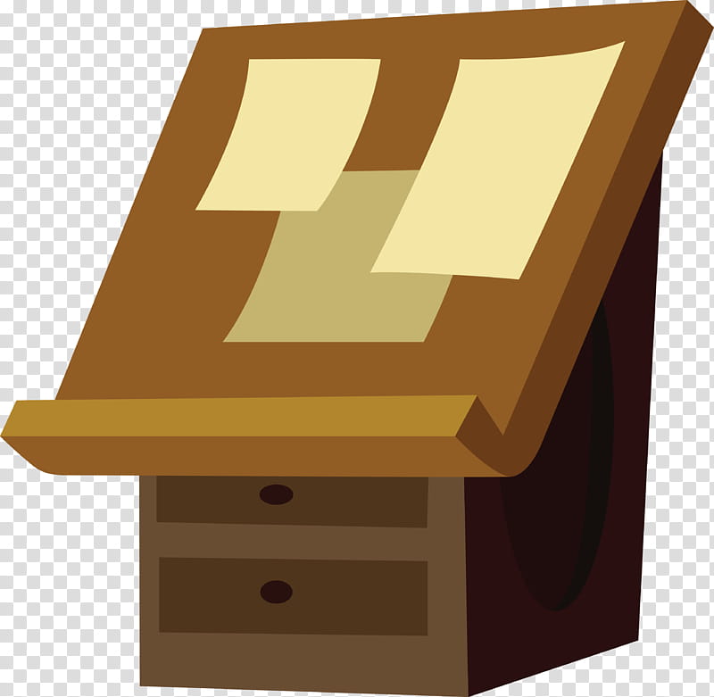 Drawing Table, brown wooden lectern transparent background PNG clipart