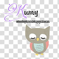 gray, blue, and pink Kumy owl transparent background PNG clipart