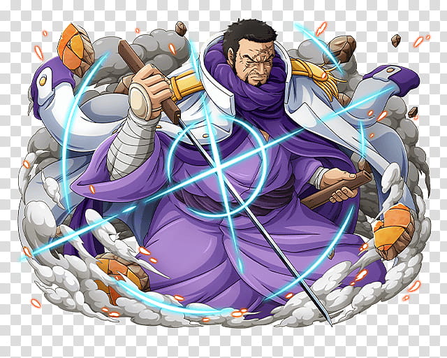 Issho aka Admiral Fujitora, male in purple cape illustration transparent background PNG clipart