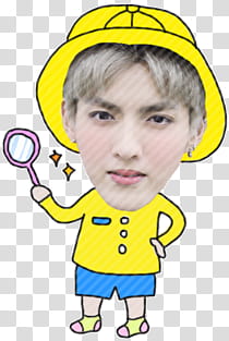 EXO Welcome to Kinder Garten  s, man wearing yellow hat illustration transparent background PNG clipart