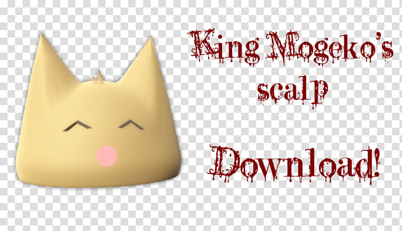 King Mogeko hat/scalp ~DL!~, King Mogeko's scalp text overlay transparent background PNG clipart