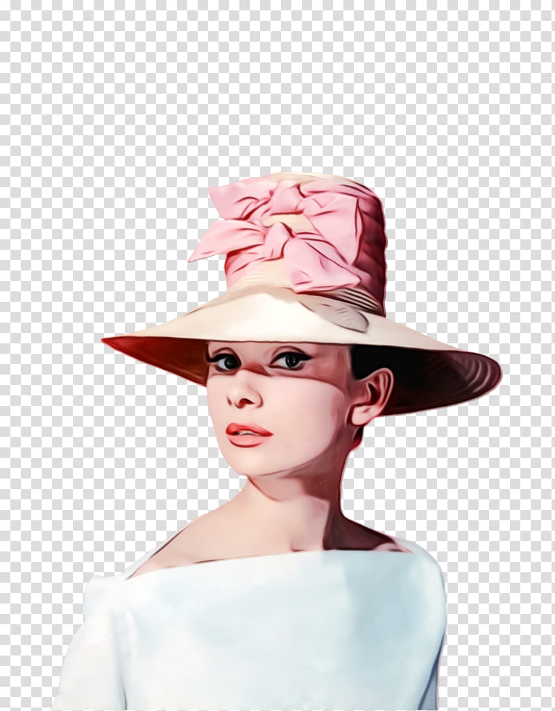 Cartoon Sun, Audrey Hepburn, Funny Face, Hat, Think Pink, Actor, Model, Fashion transparent background PNG clipart