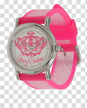 various S, round silver-colored Juicy Couture analog watch transparent background PNG clipart