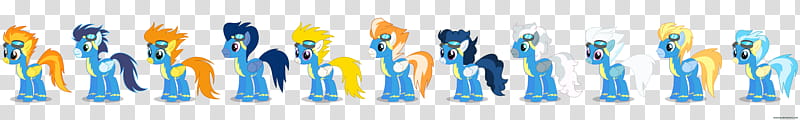 Official Wonderbolts lineup, blue pony illustration transparent background PNG clipart