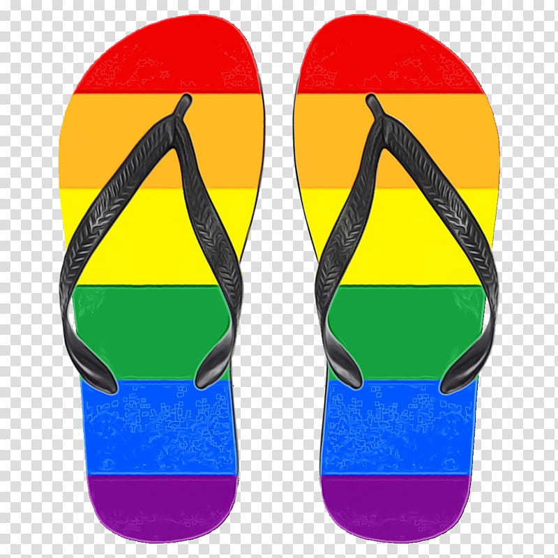 Cartoon Rainbow, Slipper, Flipflops, Sandal, Rainbow Sandals, Shoe, Rainbow Mens Single Layer Premier Leather Sandals, Clothing transparent background PNG clipart