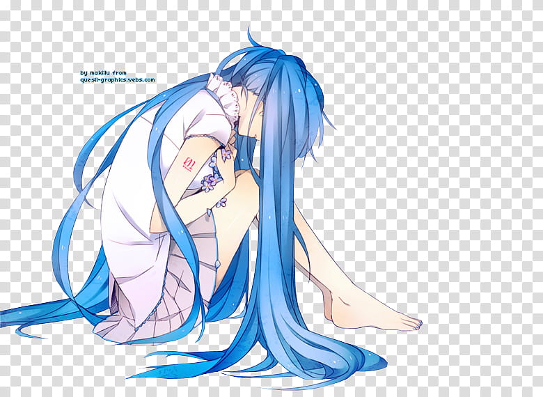 Miku Hatsune , anime girl crying transparent background PNG clipart