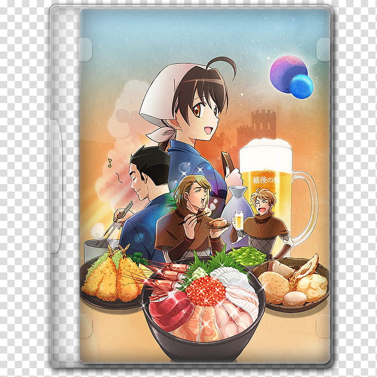 Anime  Spring Season Icon , Isekai Izakaya; Koto Aitheria no Izakaya Nobu, female and male anime characters transparent background PNG clipart
