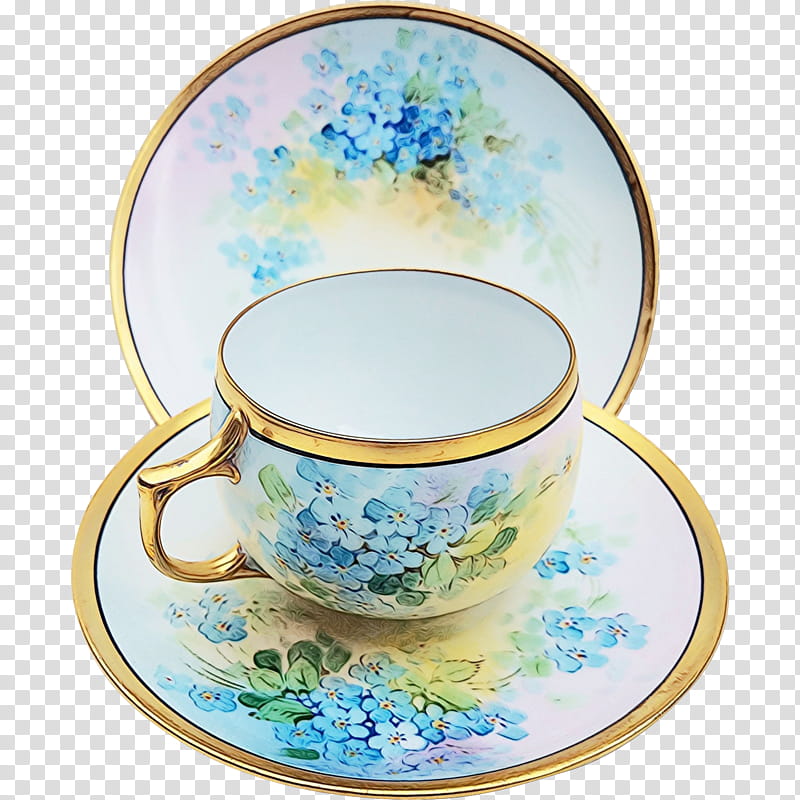 cup teacup saucer dishware serveware, Watercolor, Paint, Wet Ink, Blue, Tableware, Dinnerware Set, Porcelain transparent background PNG clipart