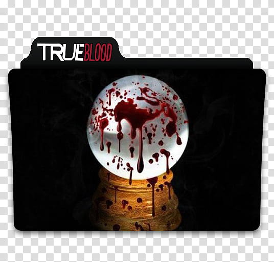 True Blood Folders, white, red, and black True Blood folder icon transparent background PNG clipart